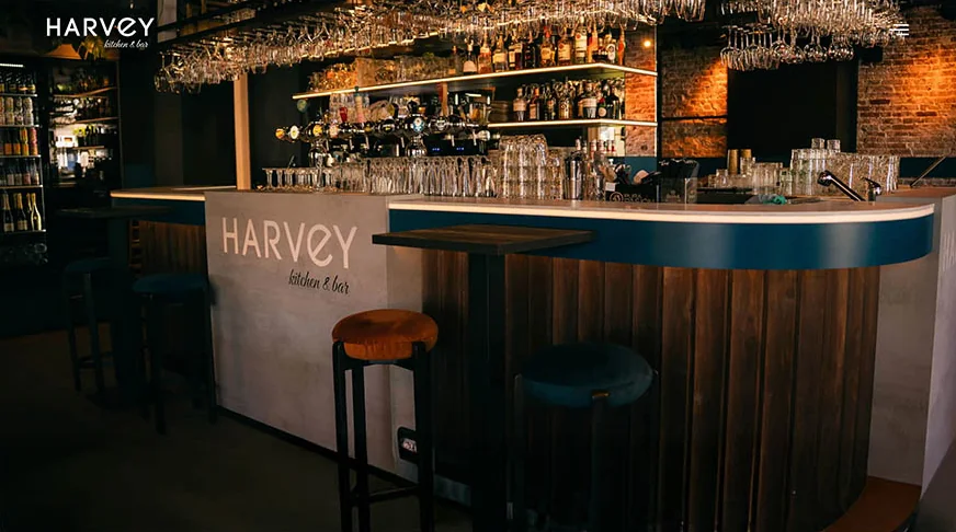 Website van Harvey Kitchen & Bar, gemaakt door 043WEB