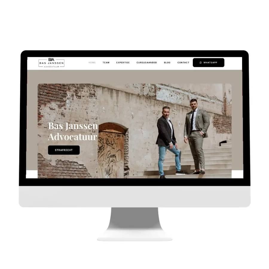 Website van Bas Janssen Advocatuur, gemaakt door 043WEB